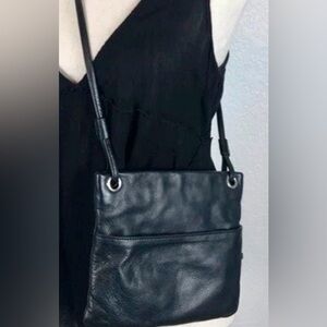 margot Soft Black Leather Crossbody